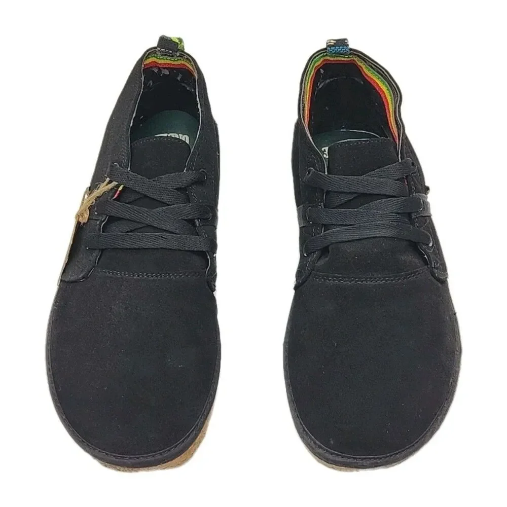 Bob Marley Shoe One Love Rasta Black Suede Men Sz 10 Ankle Chukka NEW